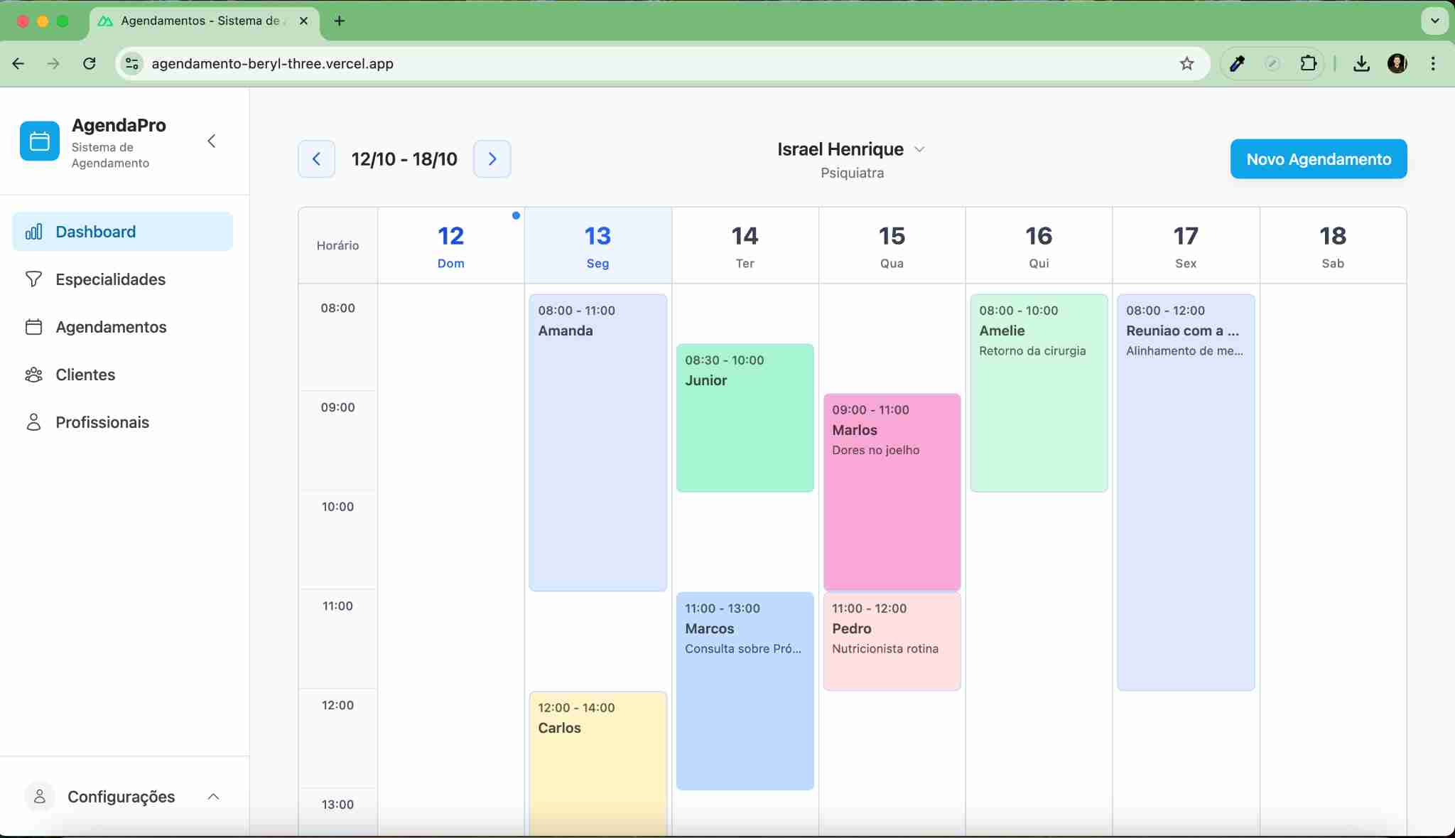 Sistema de Agendamento Profissional